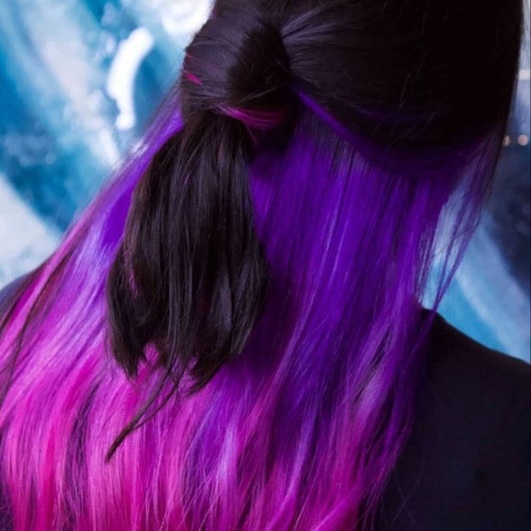 Pink and Purple Peekaboo Hair