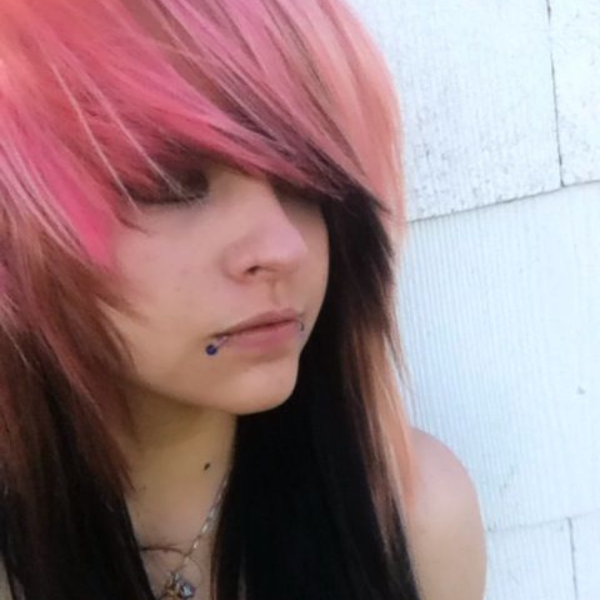 Black and Pink Scene Hair