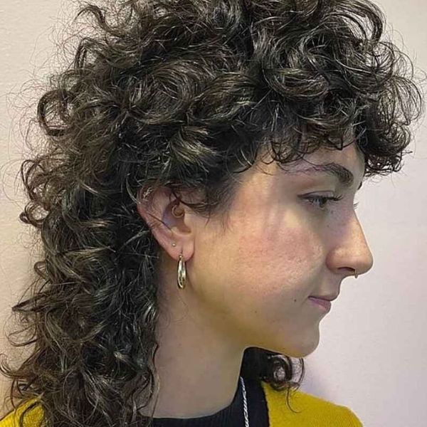 Curly Hair Modern Mullet