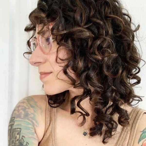 Curly Hair Shag Mullet