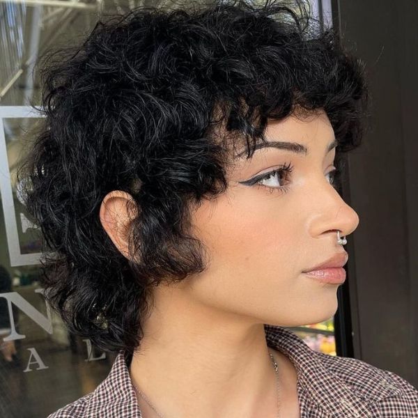 Pixie Mullet Curly Hair