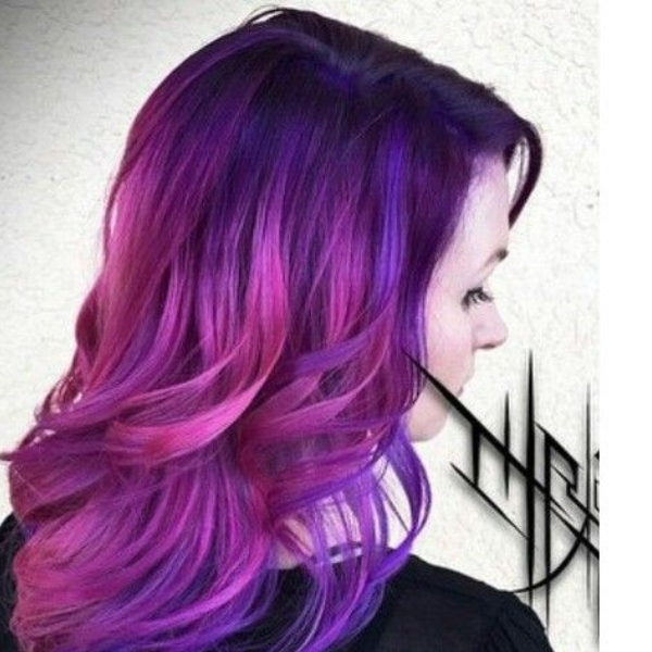 Neon Pink and Purple Hair