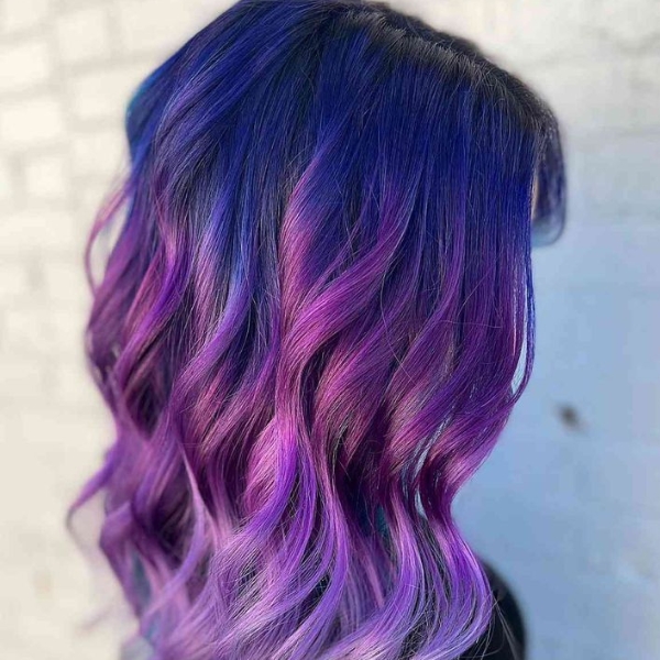 Pink and Purple Layered Hair