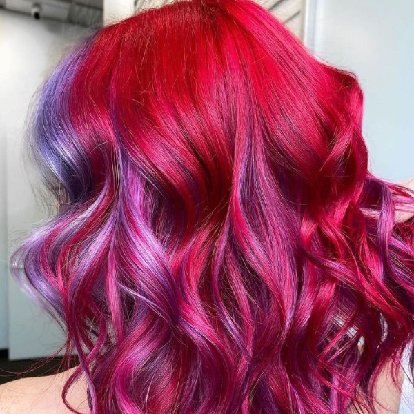 Red, Pink, and Purple Hair