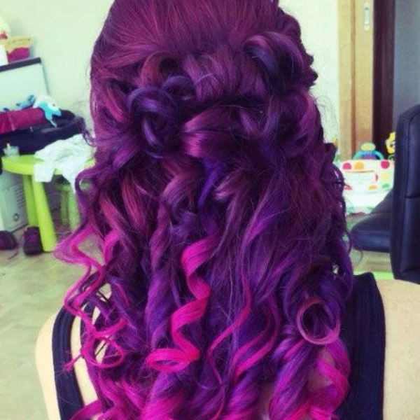 Mix Pink and Purple Hair Dye