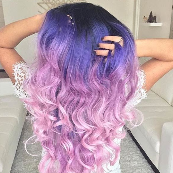 Ombre Pastel Pink and Purple Hair