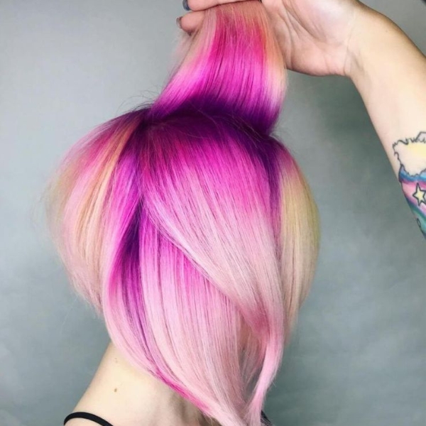 Pink and Purple Pixie Hair