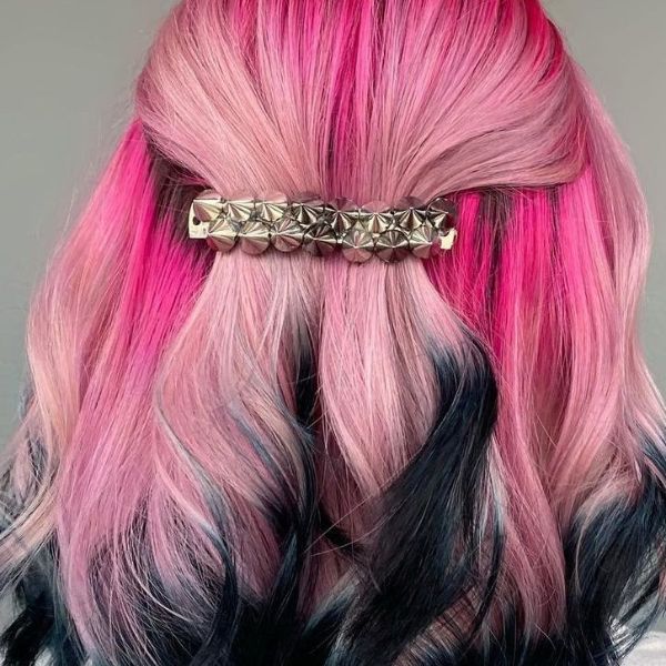 Black Blonde and Pink Hair