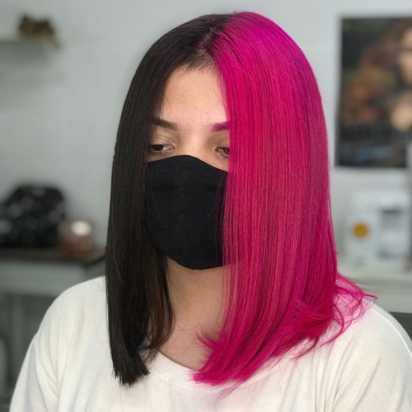 Pink and Black Short Hair