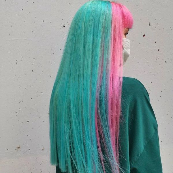 Best colors with pink in blonde hair and green