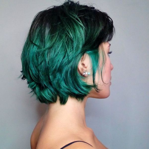 Dark aqua green hair 