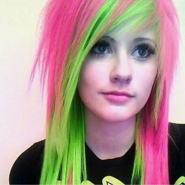 Pink and green hair ideas