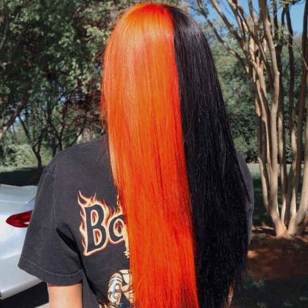 Orange and Black Hair color