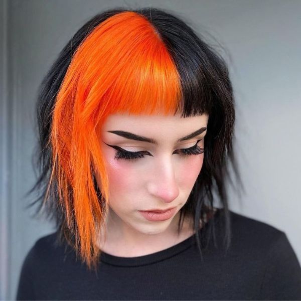 Black and Orange Hair short