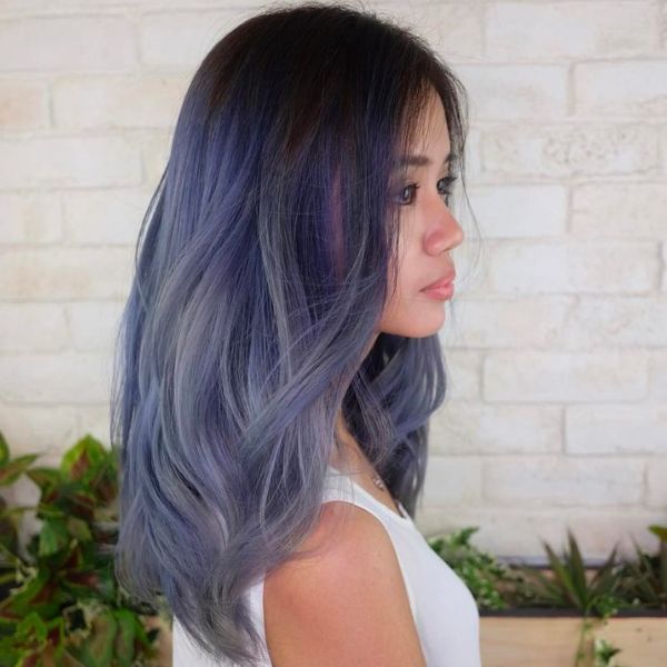 ash gray blue hair color