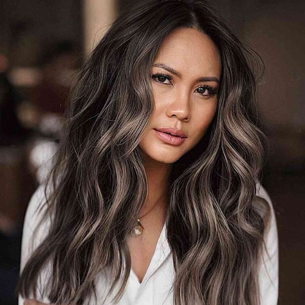 ash gray hair color for brown skin