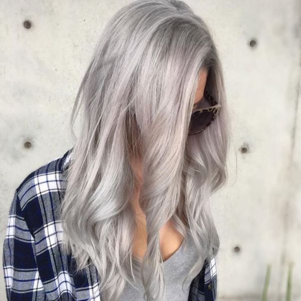 ash gray hair color highlights