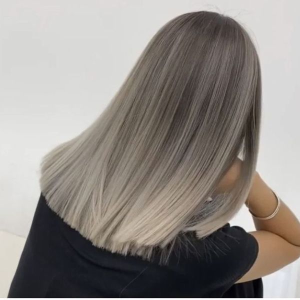 ash gray hair color, no bleach