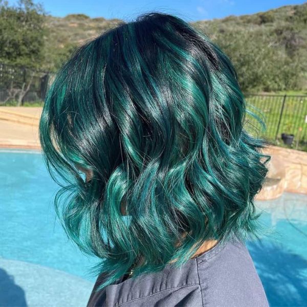 Dark emerald green hair 
